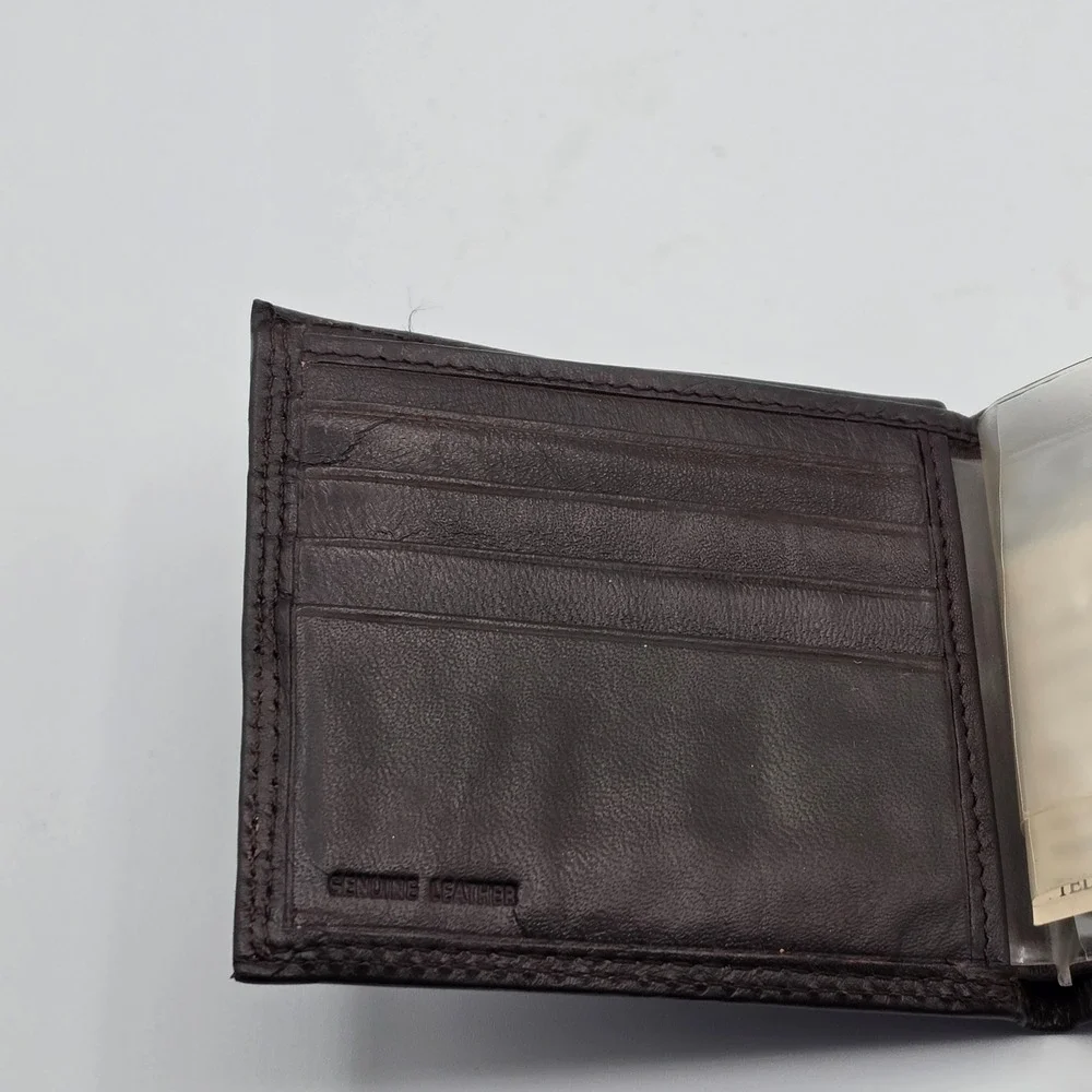 Swank Bifold Wallet Mens OS‎ Black Like New Genuine Leather Card Slots Vintage